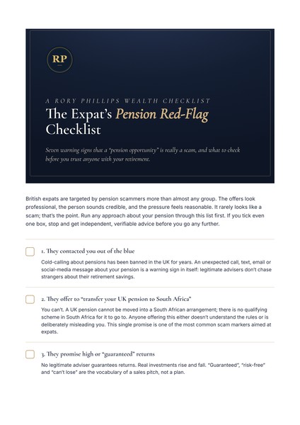 The Expat's Pension Red-Flag Checklist, cover